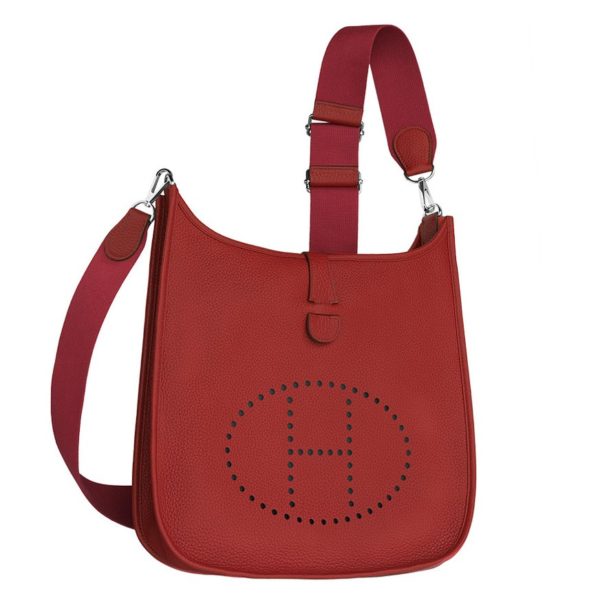 Hermes Red Evelyne GM Shoulder Bag