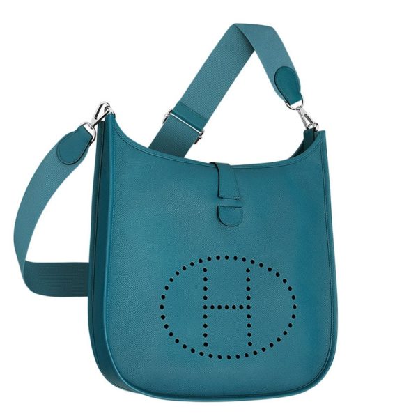 Hermes Blue Evelyne GM Shoulder Bag