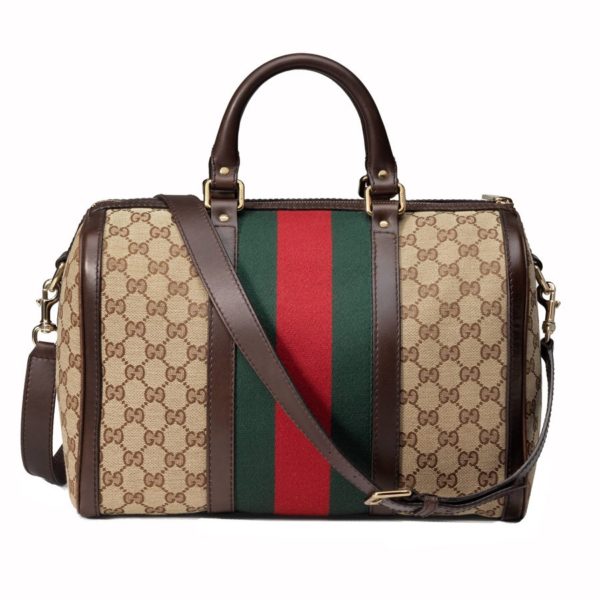 Gucci Vintage Web Medium Boston Bag