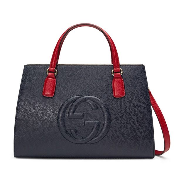 GucciSohoLeatherSatchelNavy Red