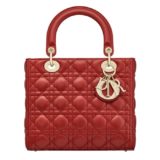 Lady Dior Red Lambskin Bag