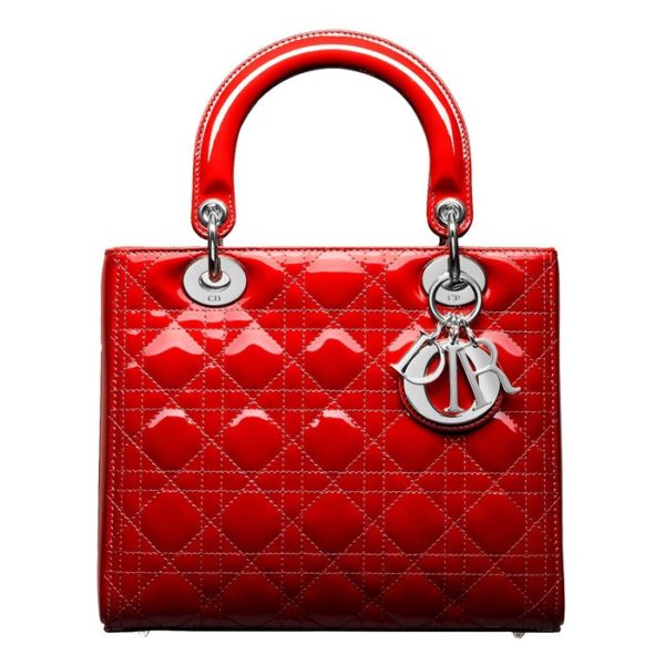 Lady Dior Red Patent Leather Bag