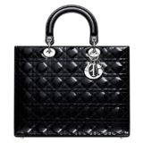 Lady Dior Large Patent Leather Bag