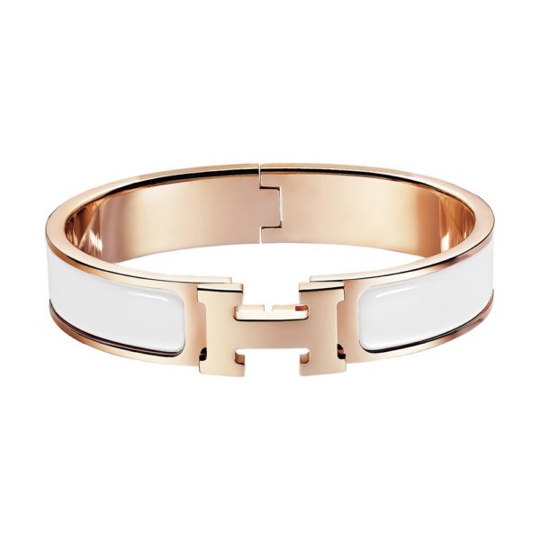 Hermes White H Bracelet