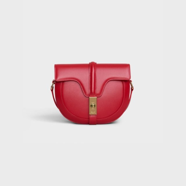 CELINE SMALL BESACE 16 BAG IN SATINATED CALFSKIN RED