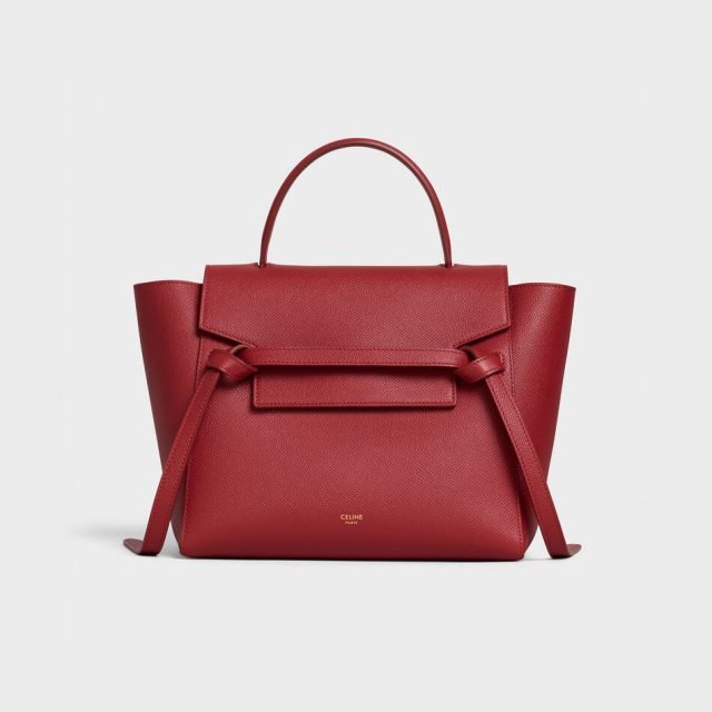 CELINE MICRO BELT BAG IN GRAINED CALFSKIN RED