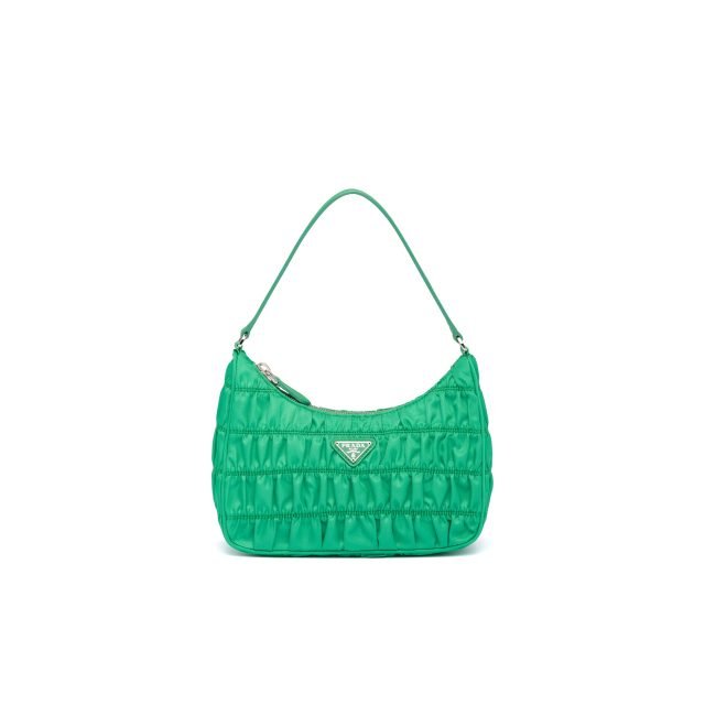 PRADA Nylon and Saffiano leather mini bag Green