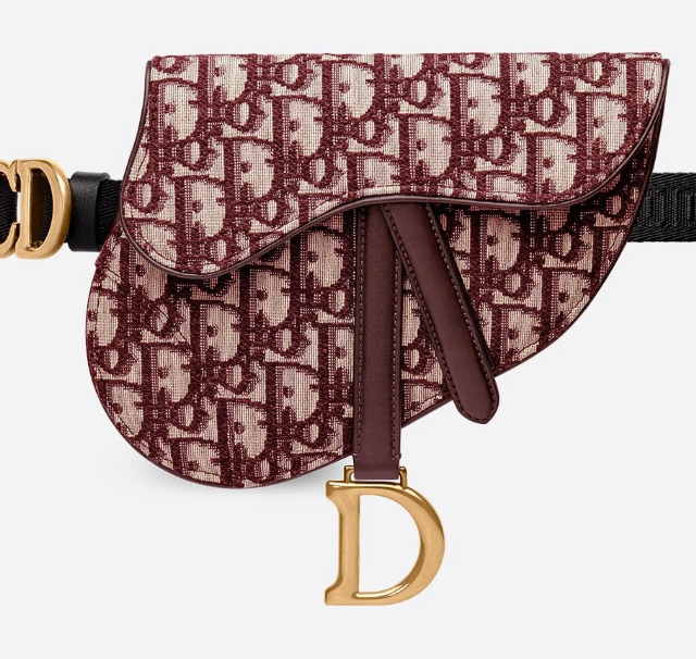 DIOR OBLIQUE SADDLE BELT BAG RED